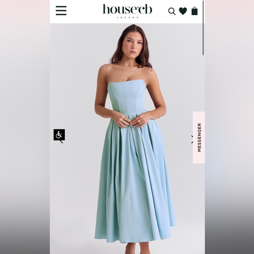 House of CB Audrey light blue midi dress